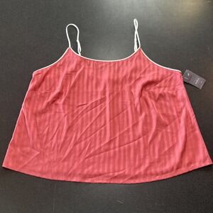 NEW- Auden Coral Satin Lounge Tank Size XXL Pajama Top